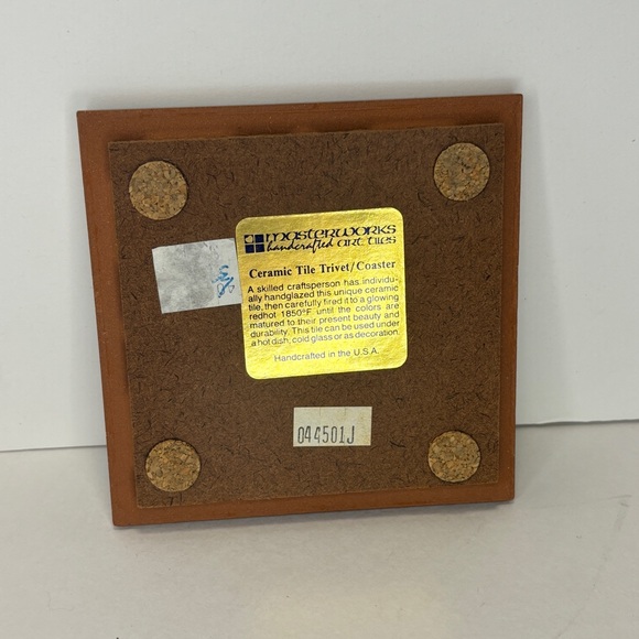 Masterworks Handcrafted Kokopelli Design Glazed 6” Tile Trivet G303 - Picture 2 of 7